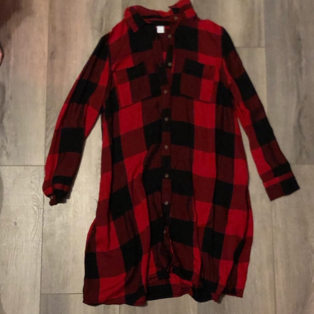 Old Navy Red Buffalo Dress